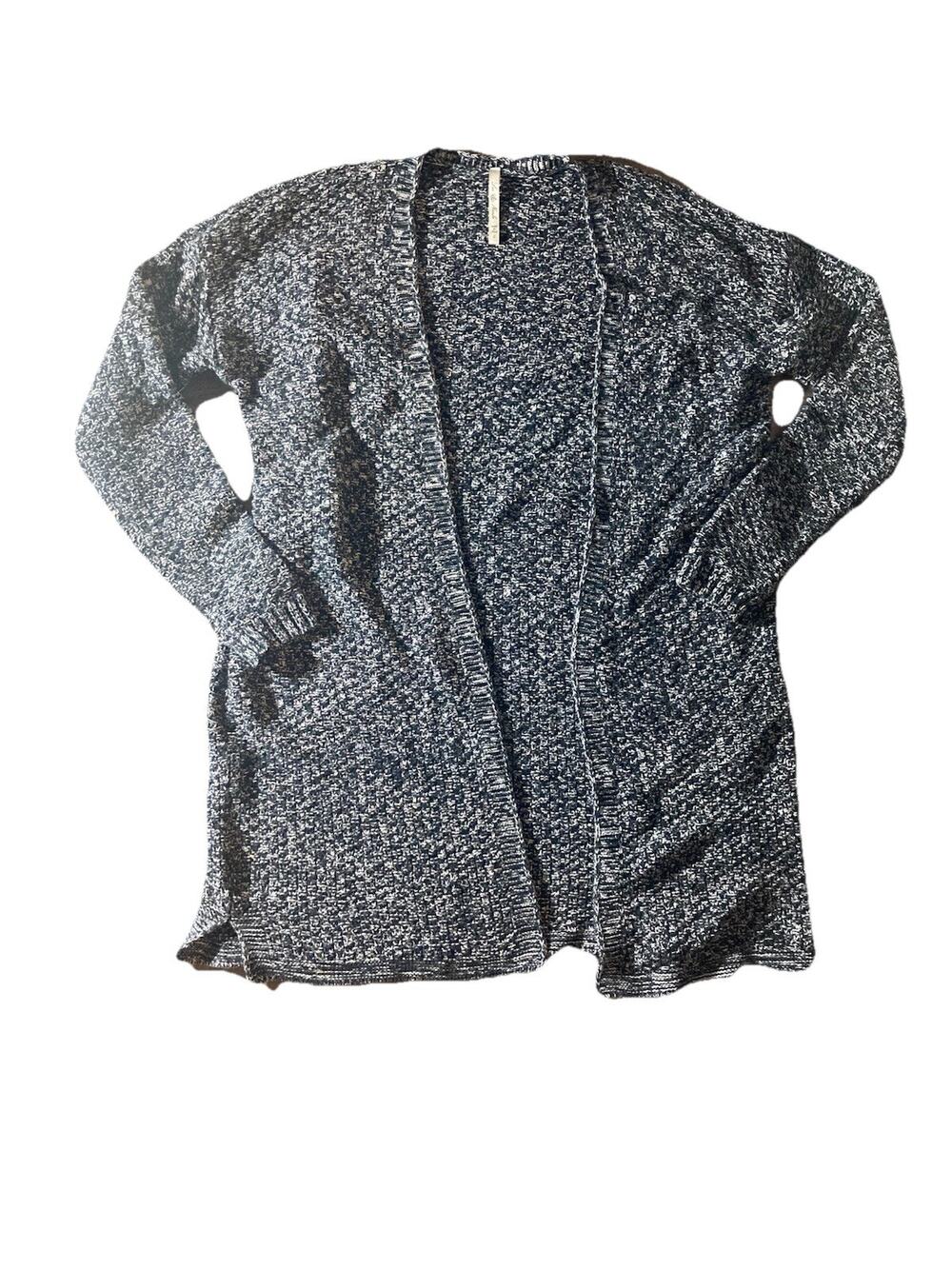Leo & Nicole Open Cardigan Sweater Knit Black And White Size Large Chic